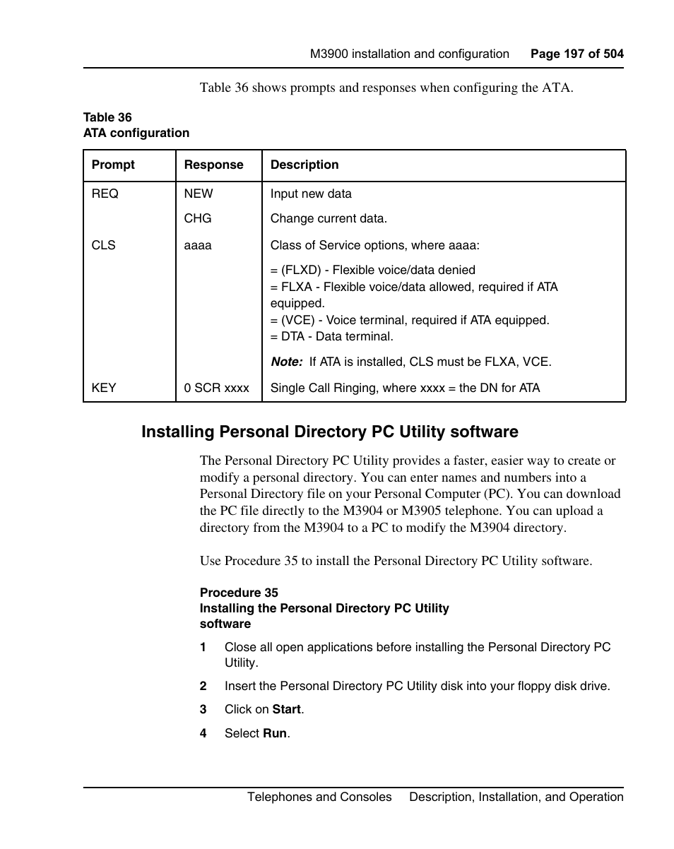 Installing personal directory pc utility software | Nortel Networks M3110 User Manual | Page 197 / 506