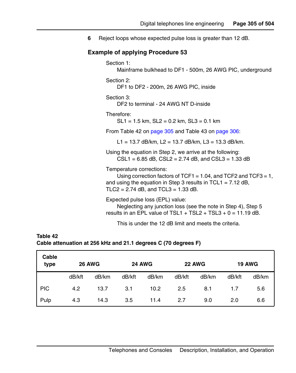 Table 42 on | Nortel Networks M3110 User Manual | Page 305 / 506