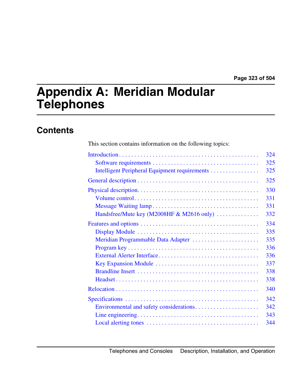 Nortel Networks M3110 User Manual | Page 323 / 506