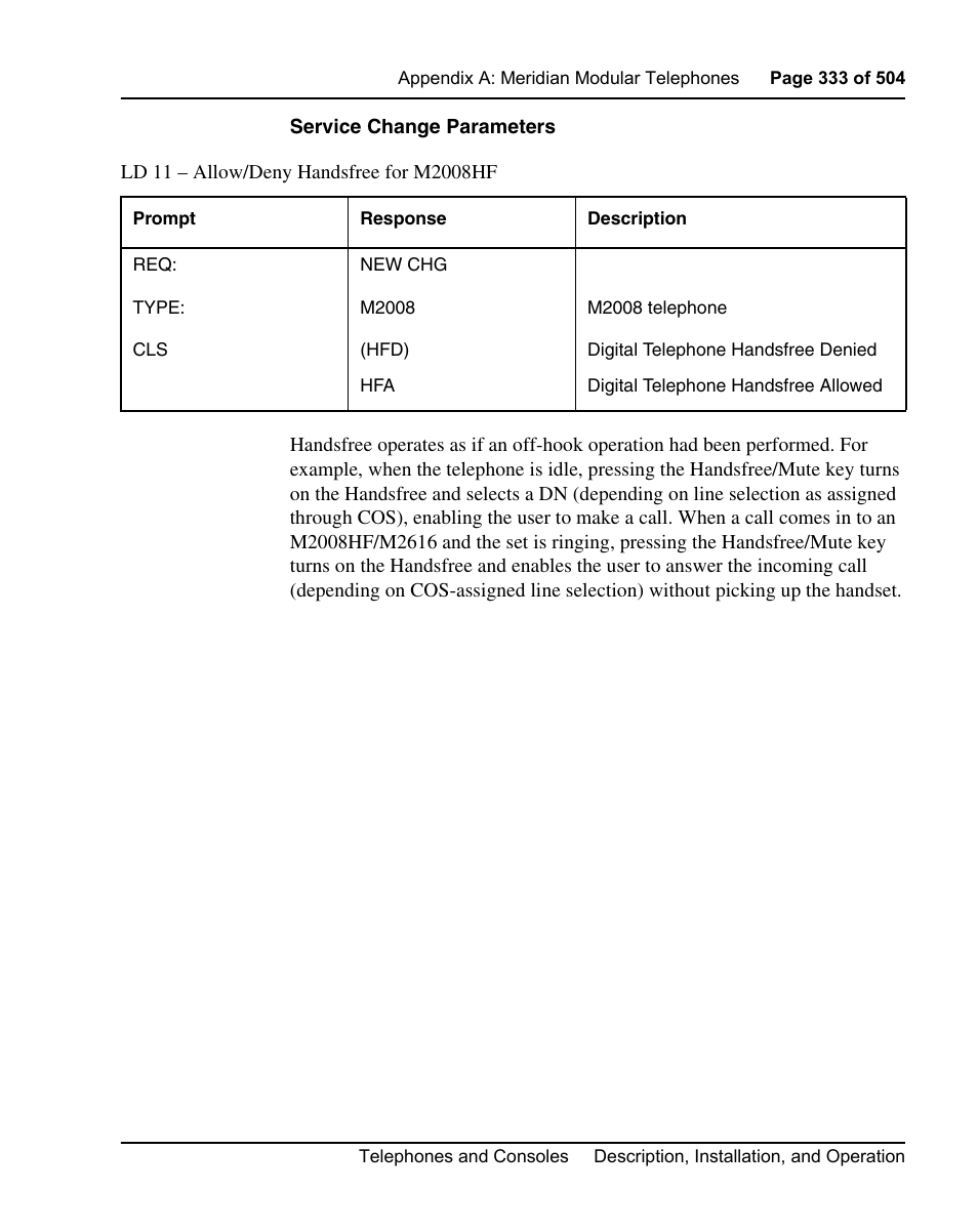 Nortel Networks M3110 User Manual | Page 333 / 506