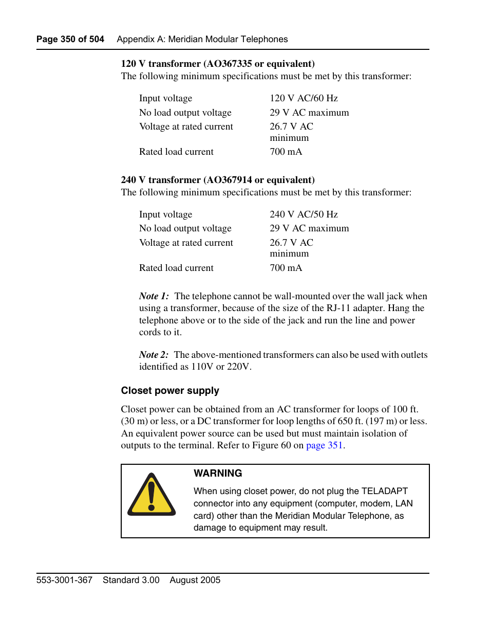 Nortel Networks M3110 User Manual | Page 350 / 506