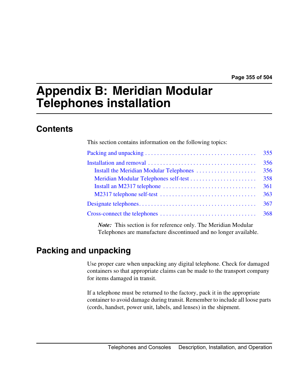 Nortel Networks M3110 User Manual | Page 355 / 506
