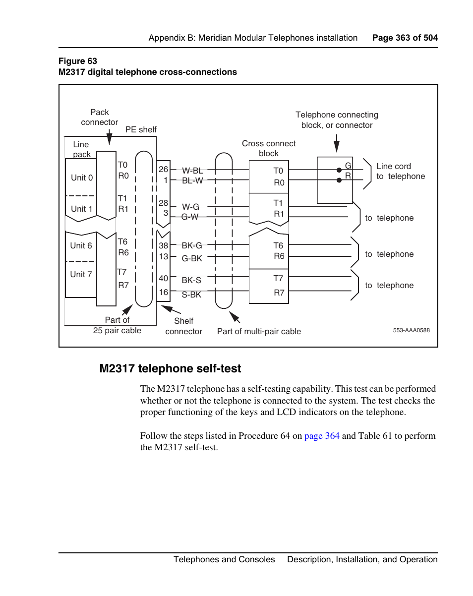 M2317 telephone self-test, Figure 63 on | Nortel Networks M3110 User Manual | Page 363 / 506