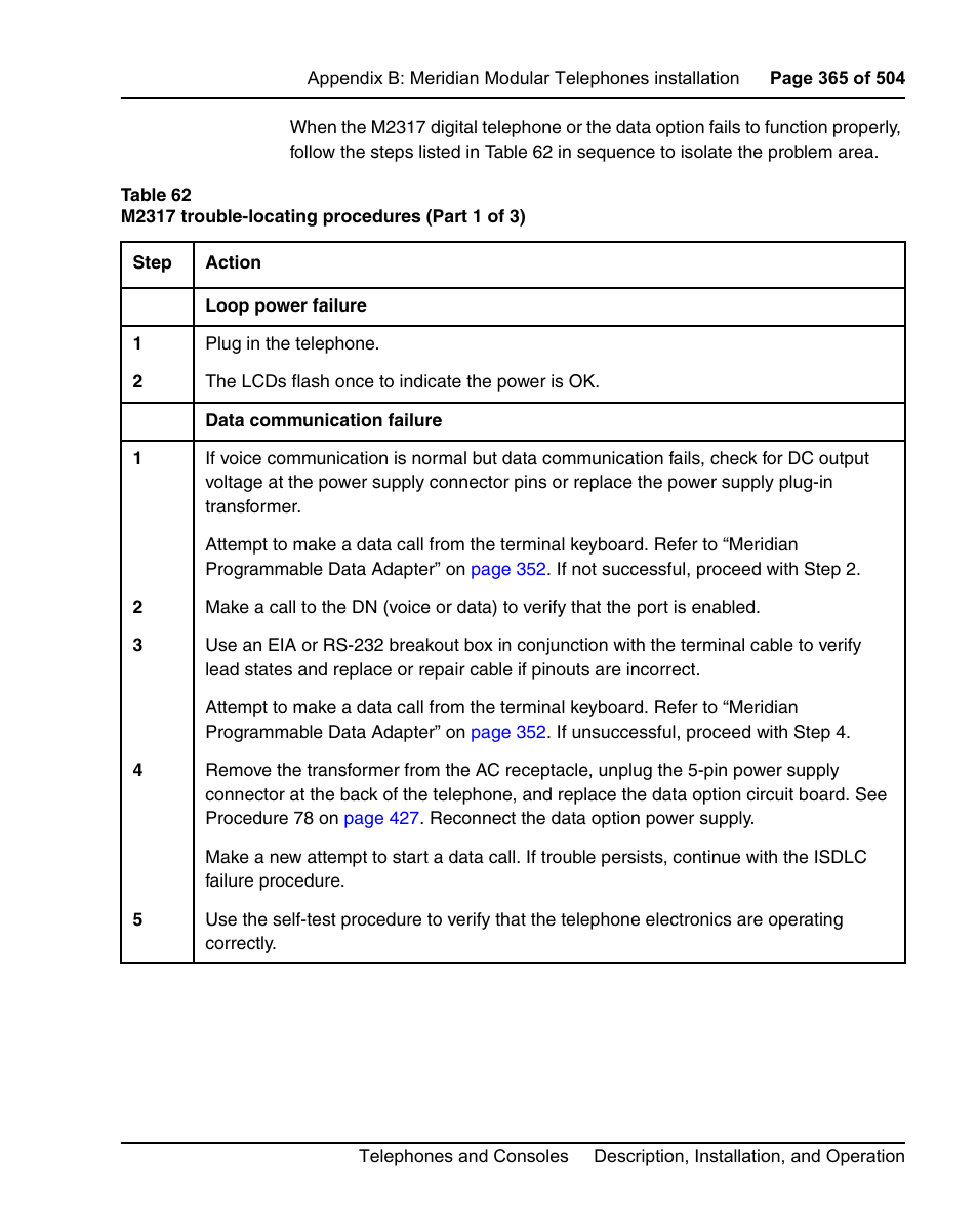 Nortel Networks M3110 User Manual | Page 365 / 506
