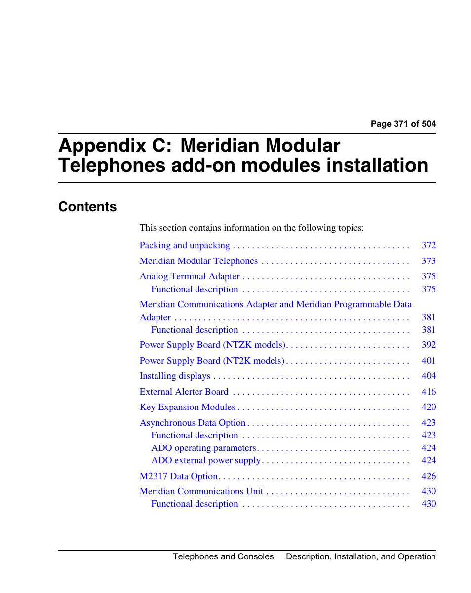Nortel Networks M3110 User Manual | Page 371 / 506
