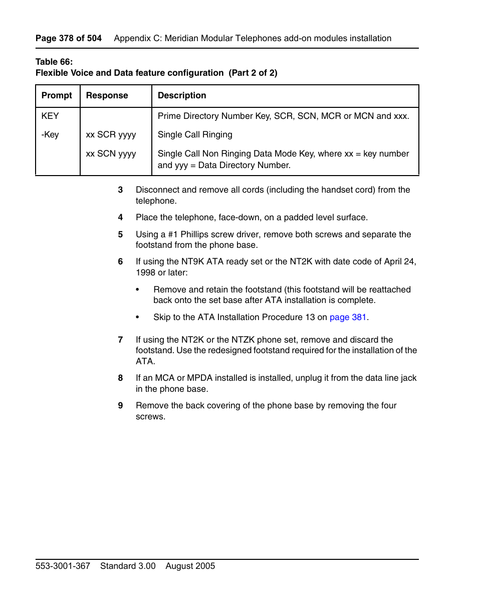 Nortel Networks M3110 User Manual | Page 378 / 506