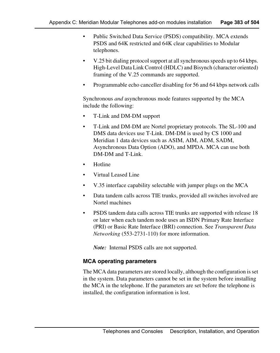 Nortel Networks M3110 User Manual | Page 383 / 506
