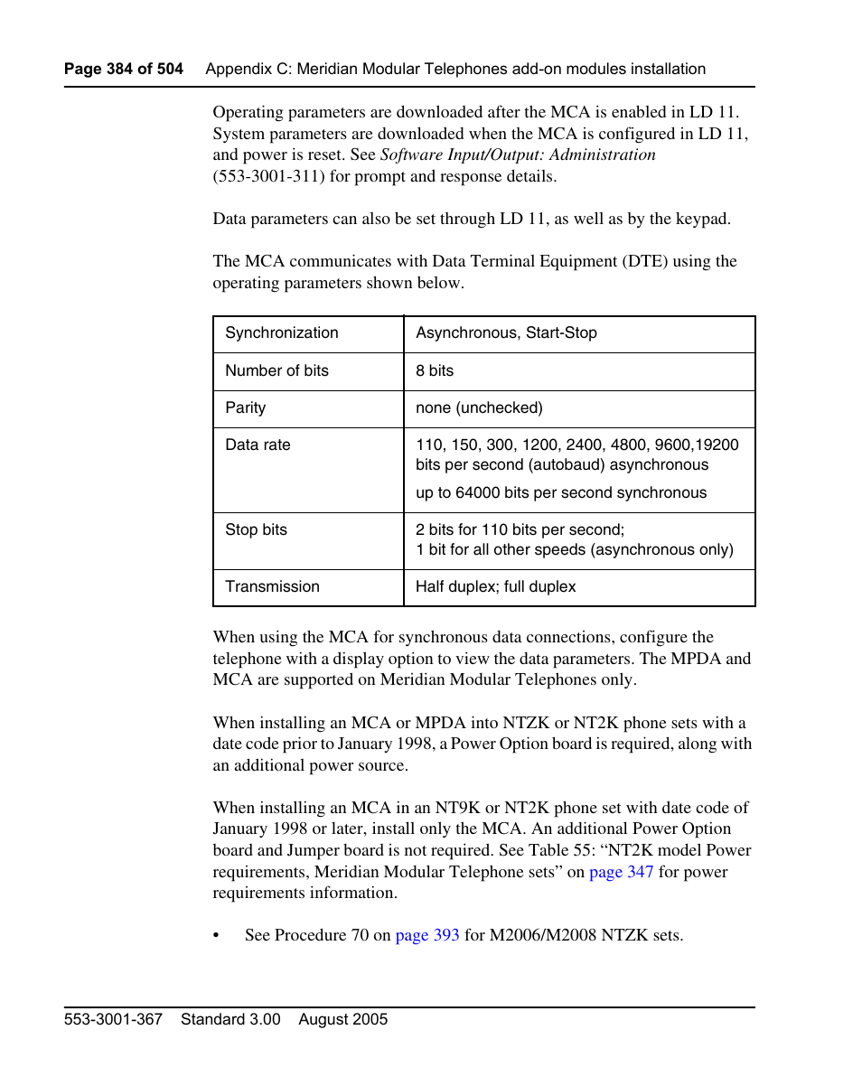 Nortel Networks M3110 User Manual | Page 384 / 506