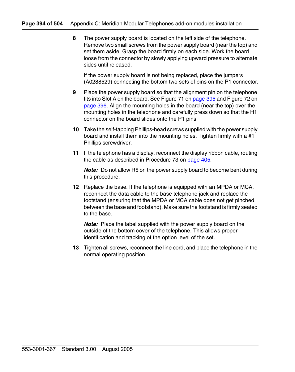 Nortel Networks M3110 User Manual | Page 394 / 506