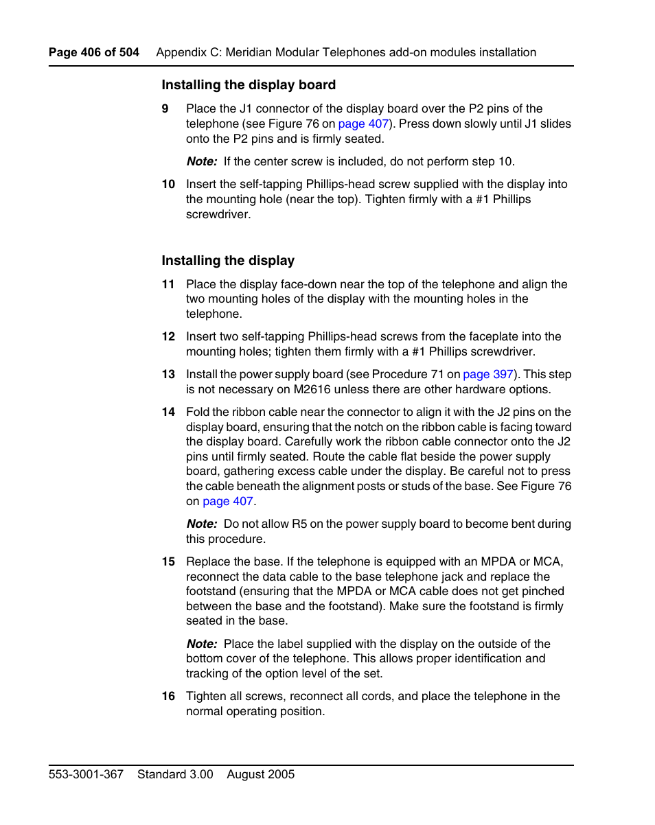 Nortel Networks M3110 User Manual | Page 406 / 506