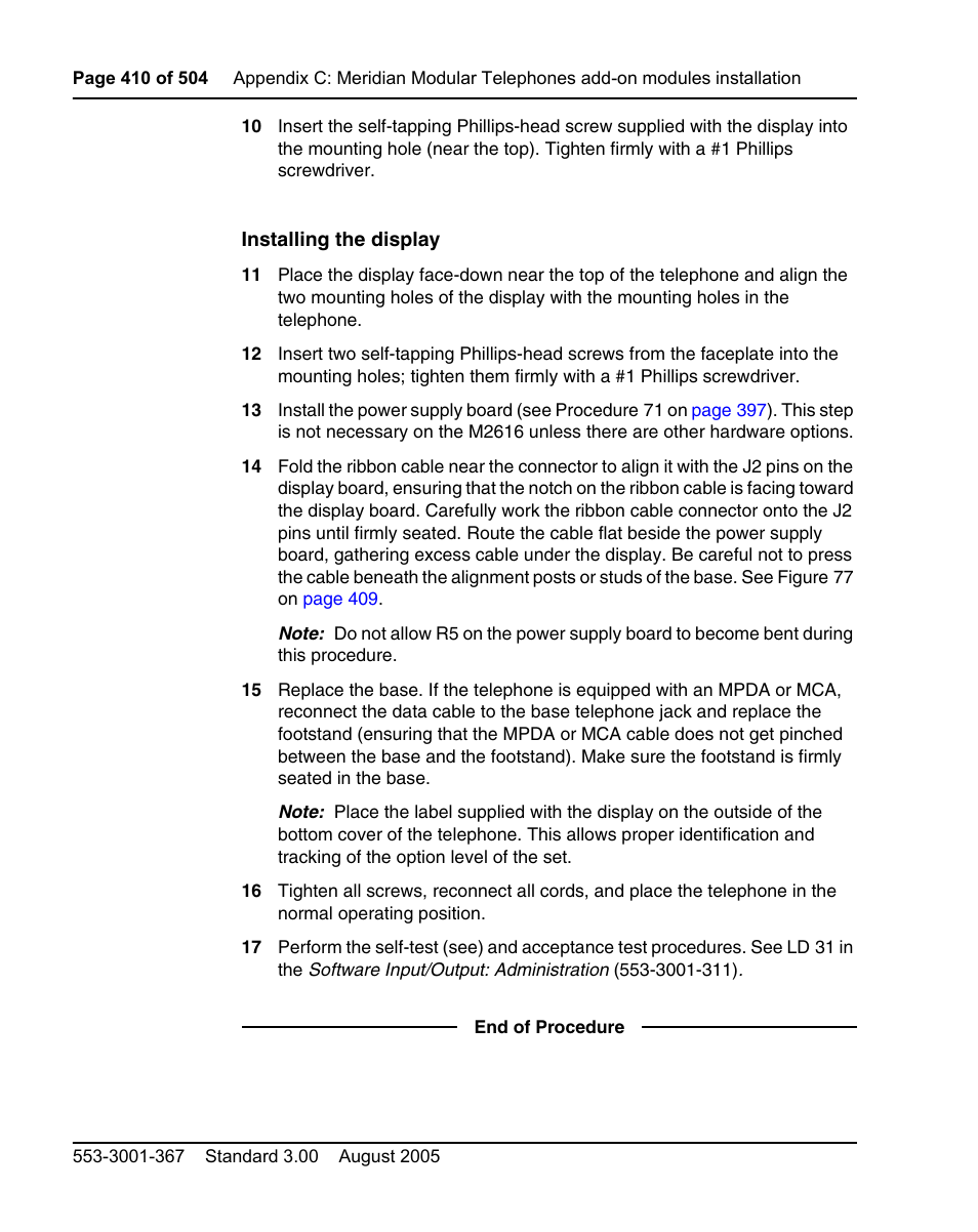 Nortel Networks M3110 User Manual | Page 410 / 506