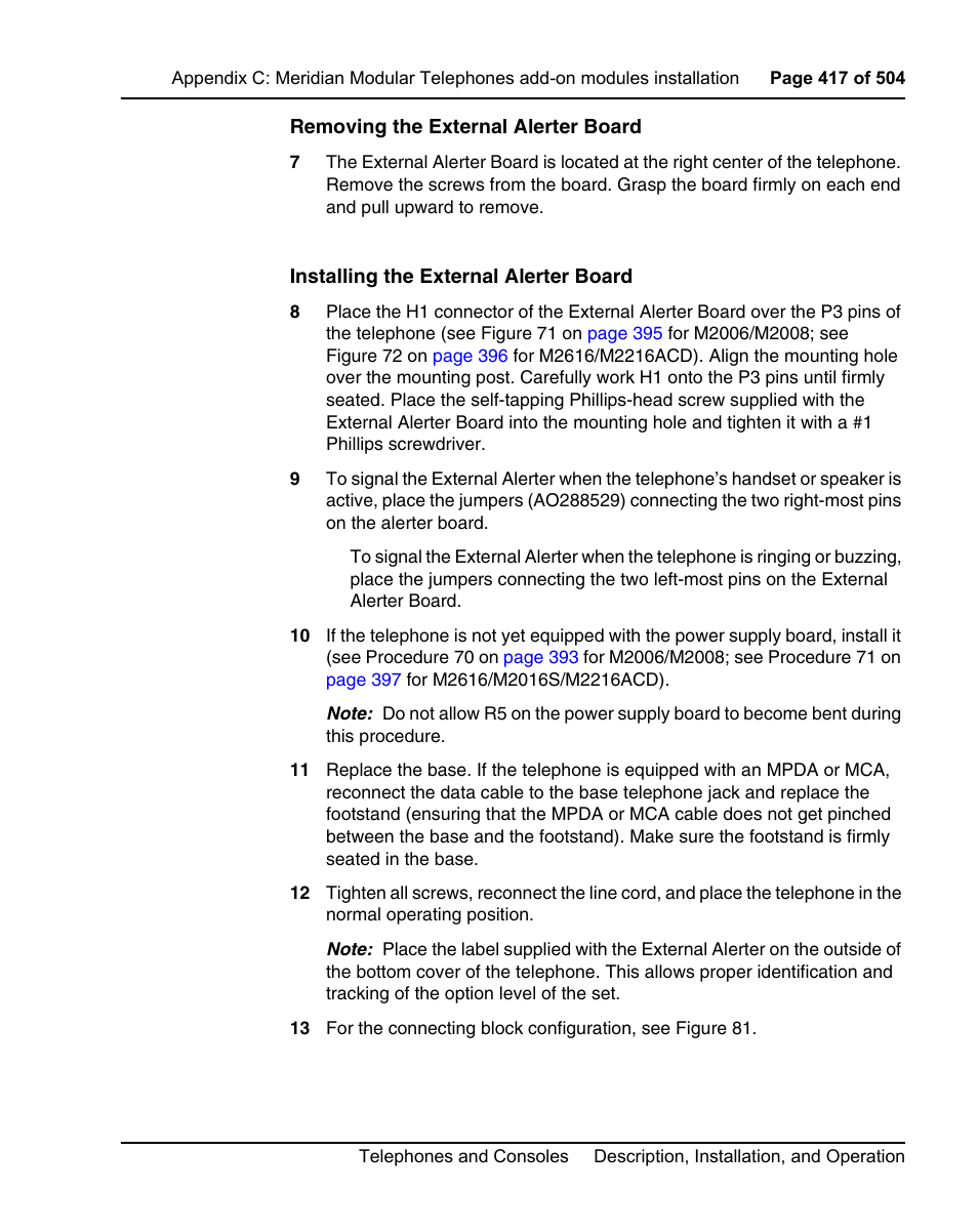 Nortel Networks M3110 User Manual | Page 417 / 506