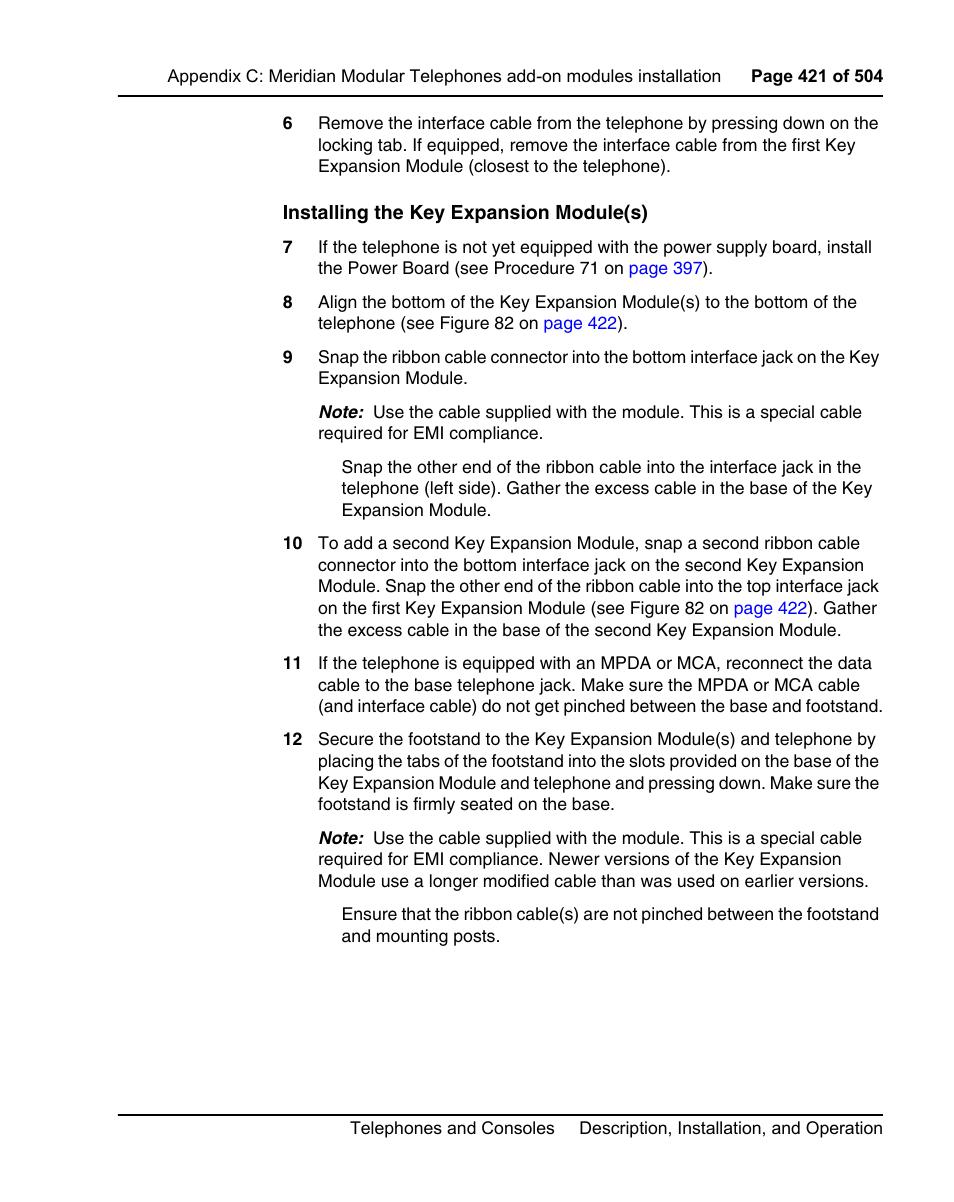 Nortel Networks M3110 User Manual | Page 421 / 506