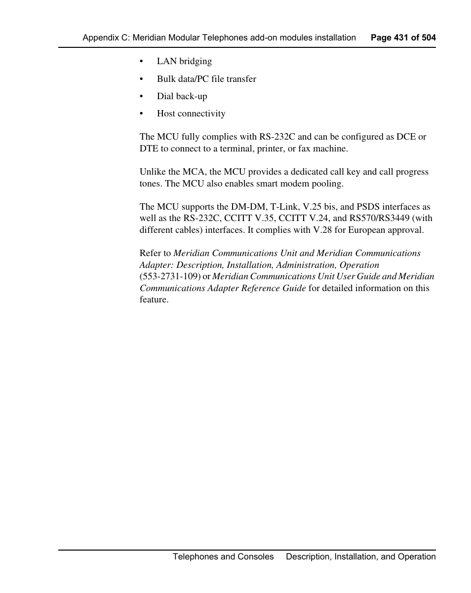 Nortel Networks M3110 User Manual | Page 431 / 506