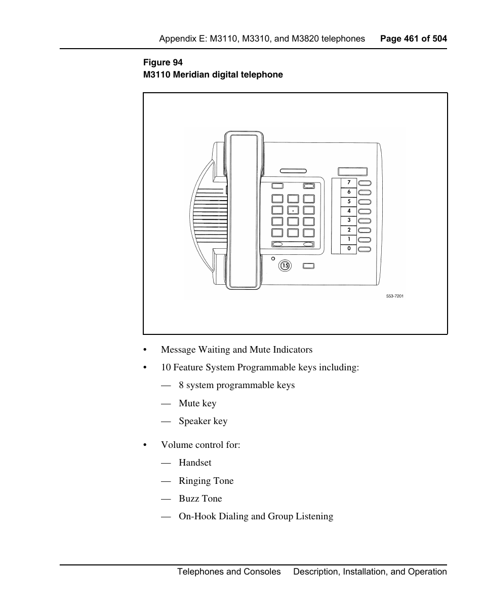 Nortel Networks M3110 User Manual | Page 461 / 506