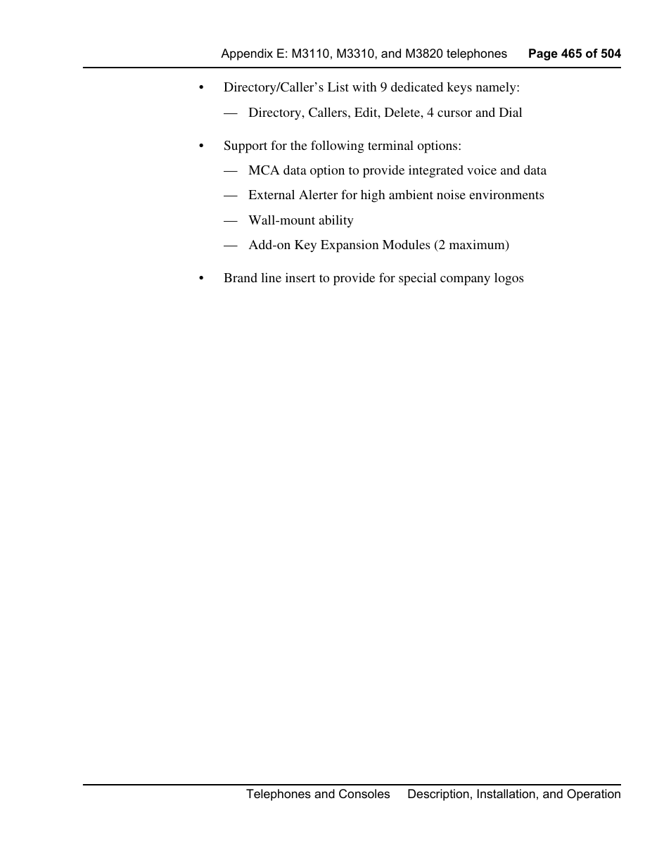 Nortel Networks M3110 User Manual | Page 465 / 506