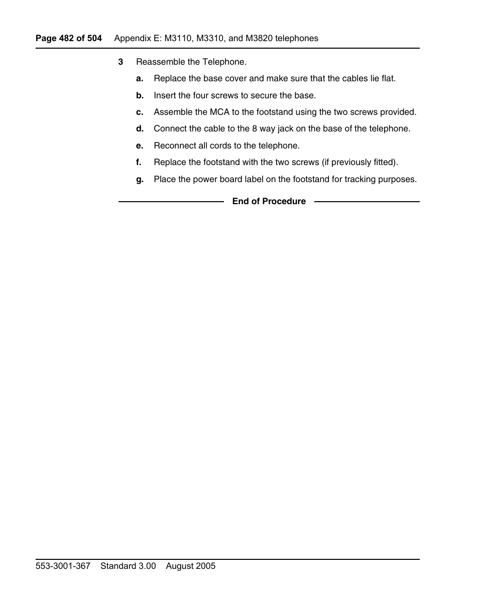 Nortel Networks M3110 User Manual | Page 482 / 506