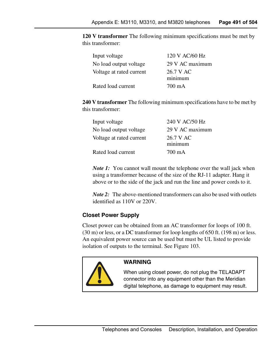 Nortel Networks M3110 User Manual | Page 491 / 506