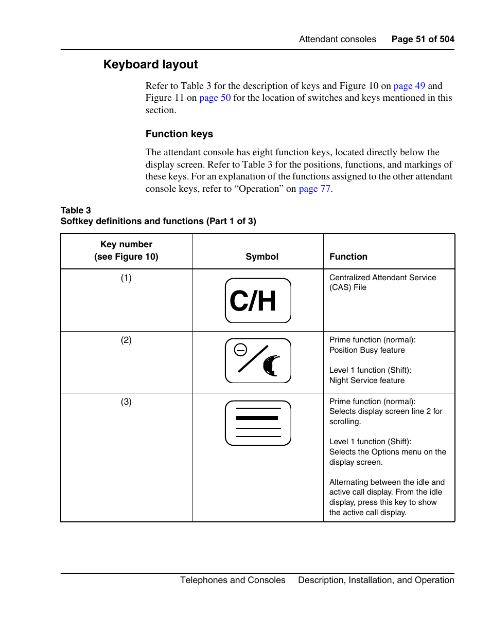 Keyboard layout | Nortel Networks M3110 User Manual | Page 51 / 506