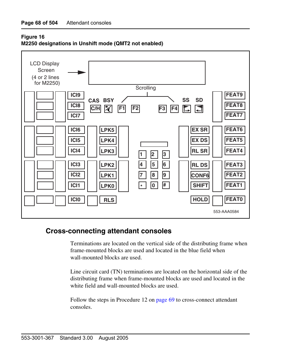 Cross-connecting attendant consoles, D figure 16 on | Nortel Networks M3110 User Manual | Page 68 / 506