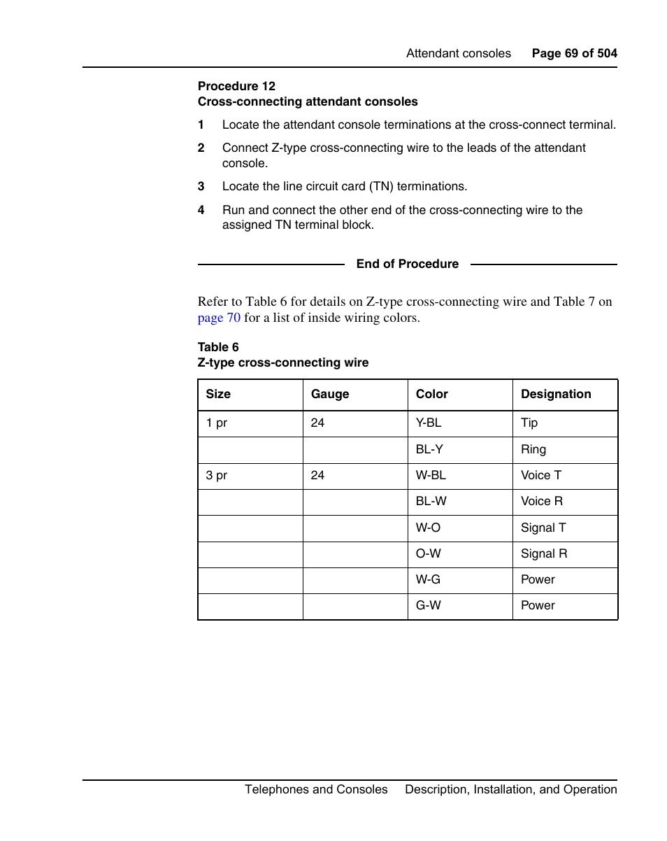 Procedure 12 cross-connecting attendant consoles, Procedure 12 on, Procedure 12 o | Nortel Networks M3110 User Manual | Page 69 / 506