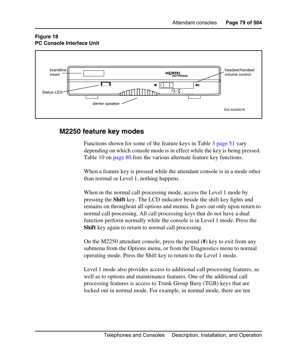 M2250 feature key modes | Nortel Networks M3110 User Manual | Page 79 / 506