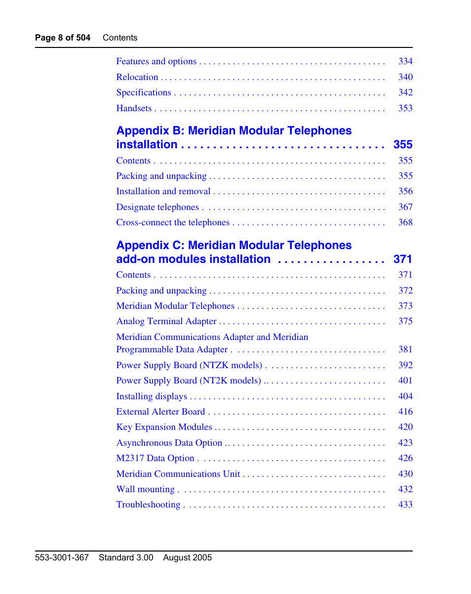 Nortel Networks M3110 User Manual | Page 8 / 506