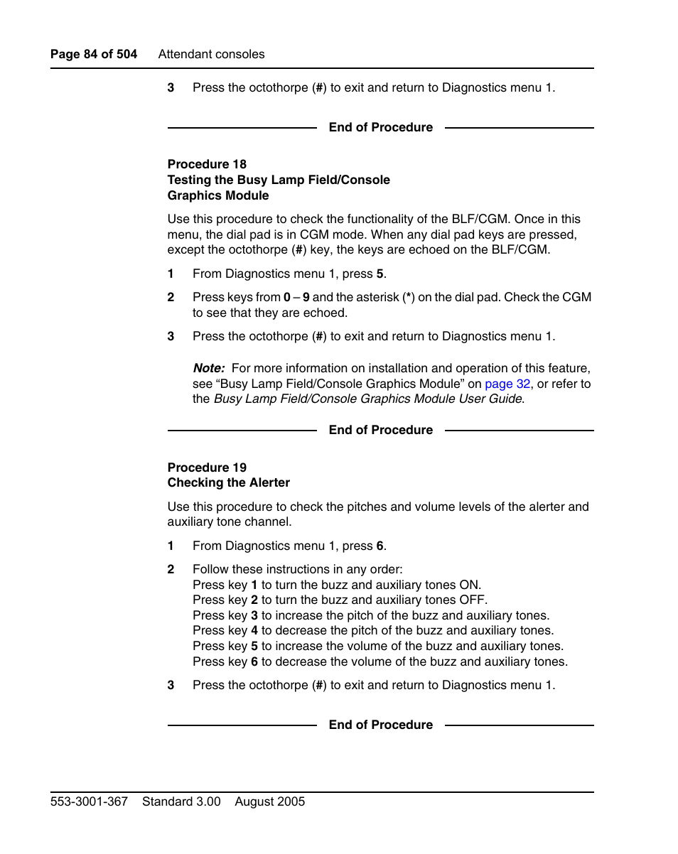 Procedure 19 checking the alerter | Nortel Networks M3110 User Manual | Page 84 / 506