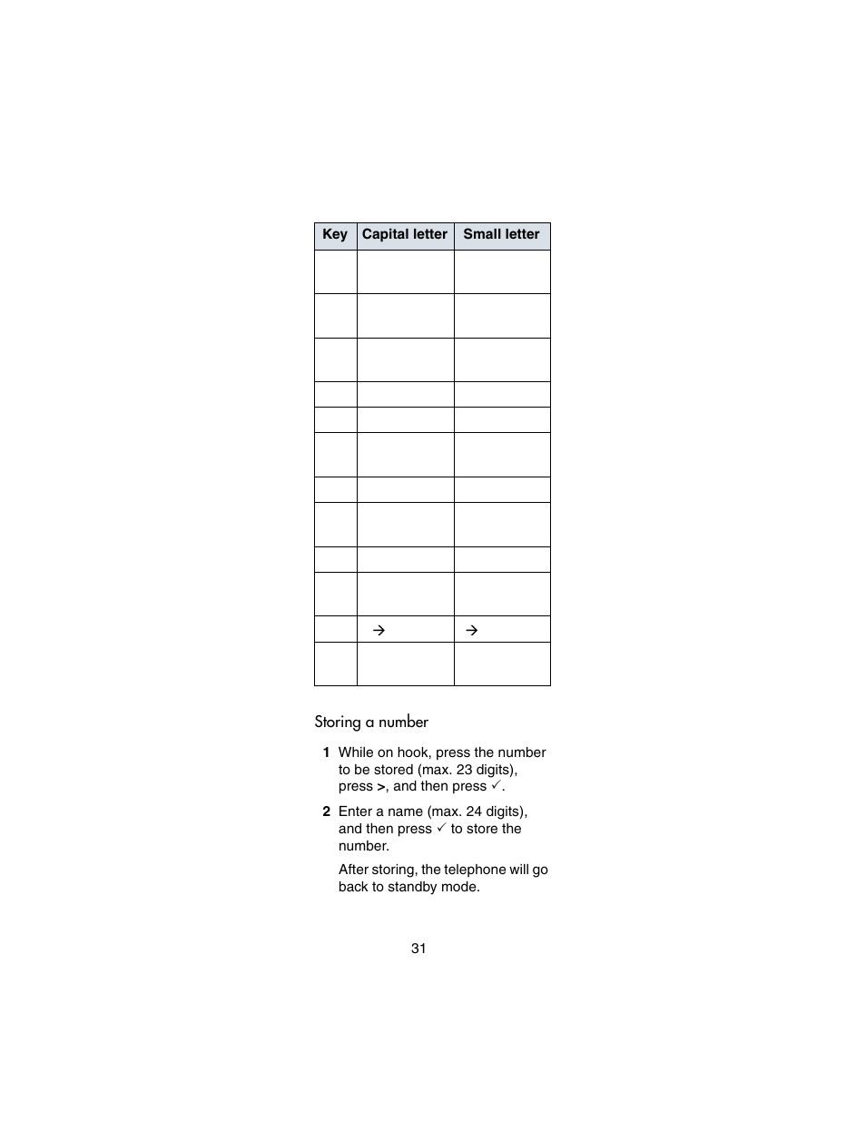 Storing a number | Nortel Networks 4146Ex User Manual | Page 31 / 63