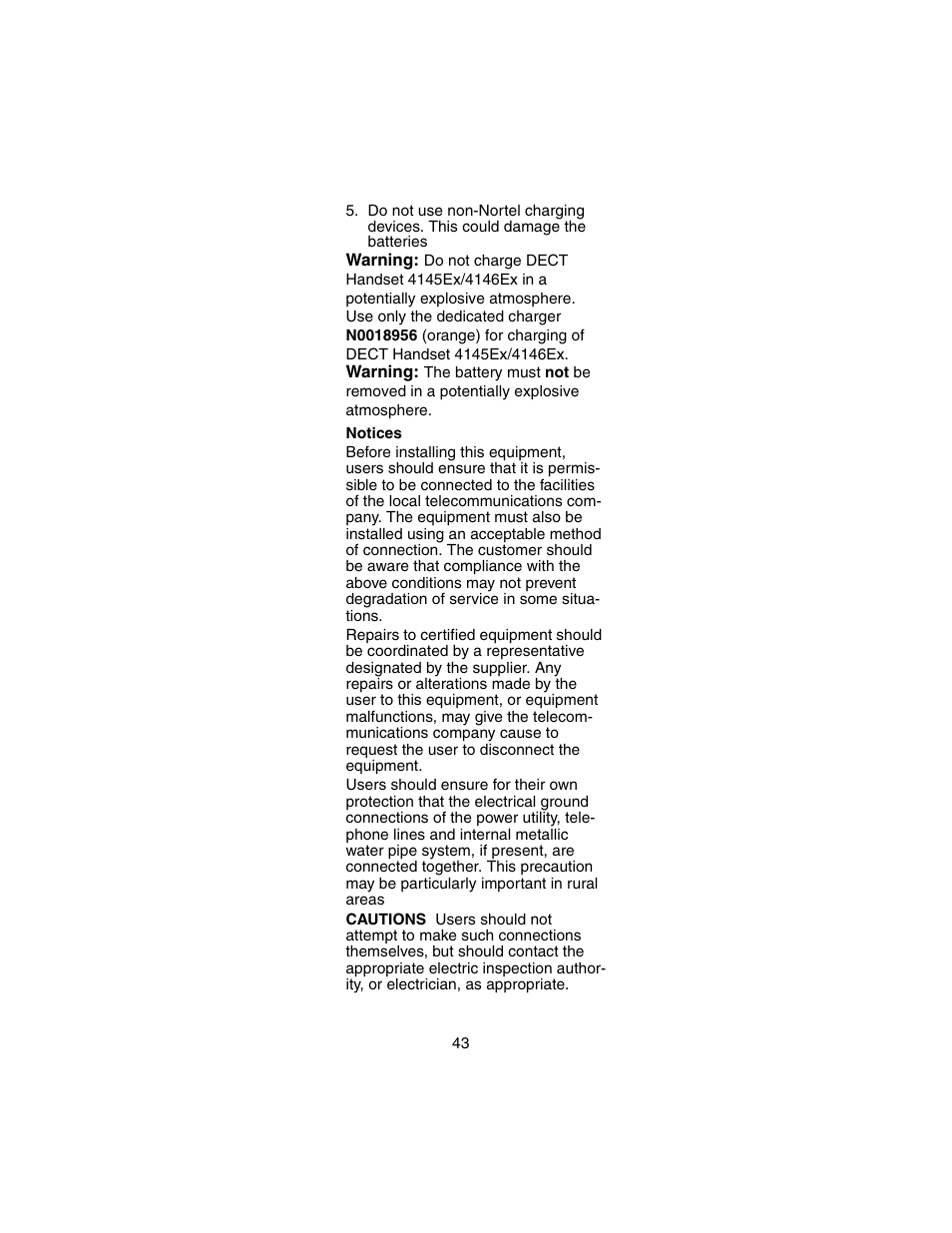 Nortel Networks 4146Ex User Manual | Page 43 / 63