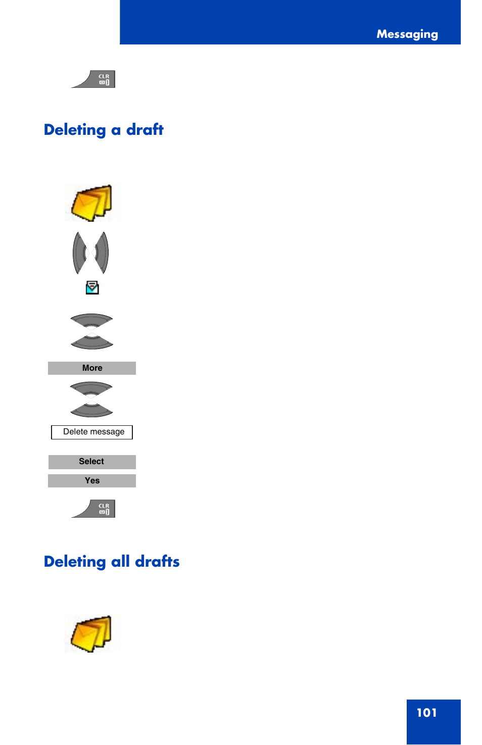 Deleting a draft, Deleting all drafts | Nortel Networks Nortel 4070 User Manual | Page 101 / 212