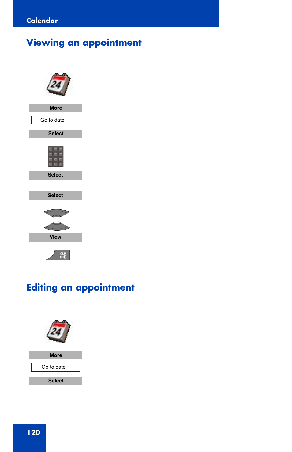 Viewing an appointment, Editing an appointment | Nortel Networks Nortel 4070 User Manual | Page 120 / 212