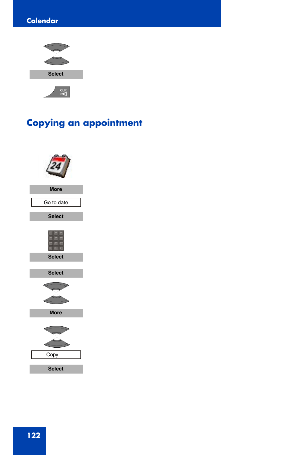 Copying an appointment | Nortel Networks Nortel 4070 User Manual | Page 122 / 212