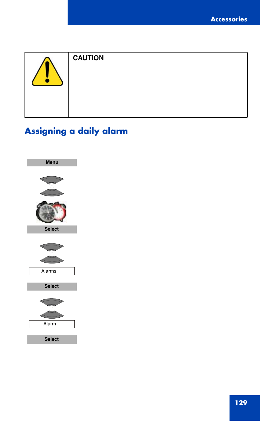 Assigning a daily alarm | Nortel Networks Nortel 4070 User Manual | Page 129 / 212