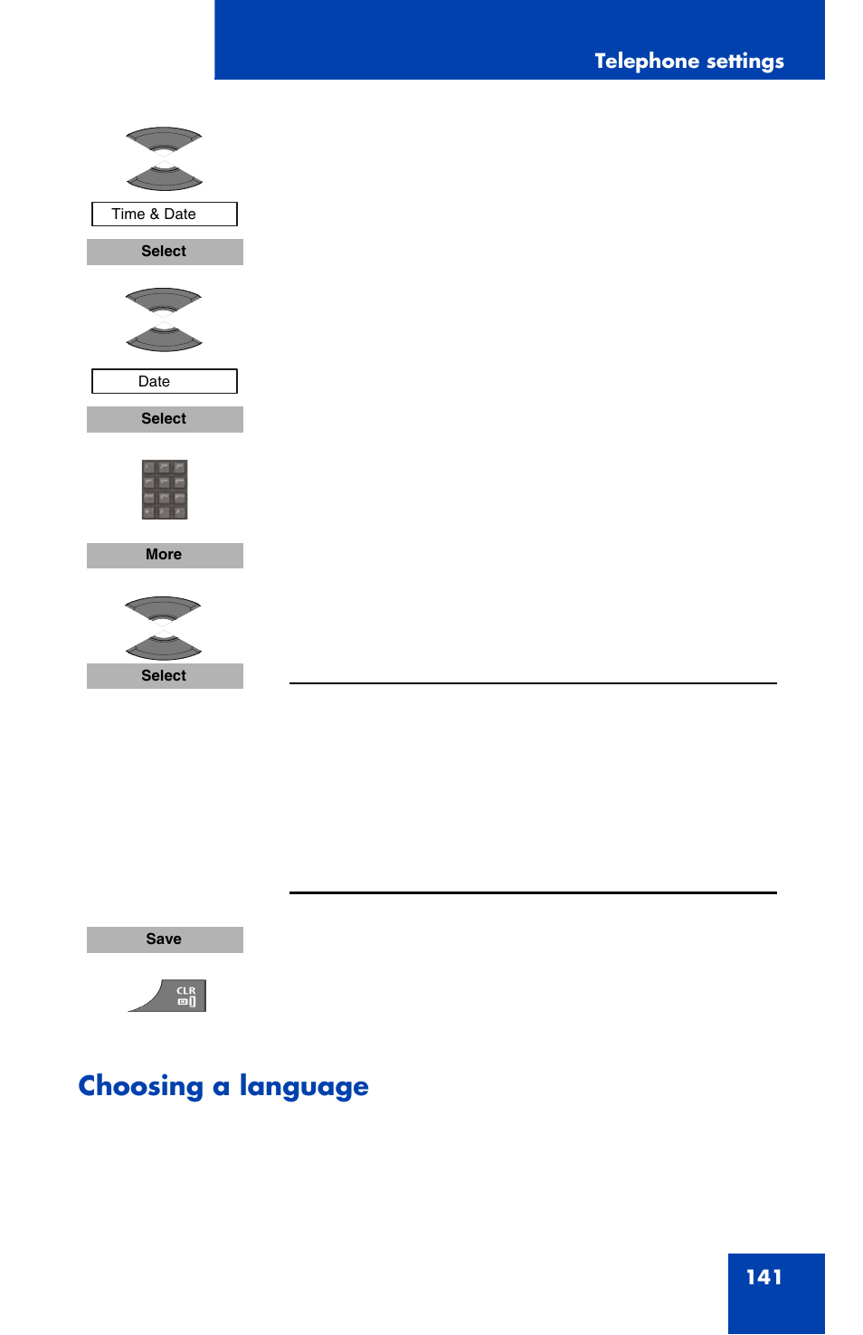 Choosing a language | Nortel Networks Nortel 4070 User Manual | Page 141 / 212