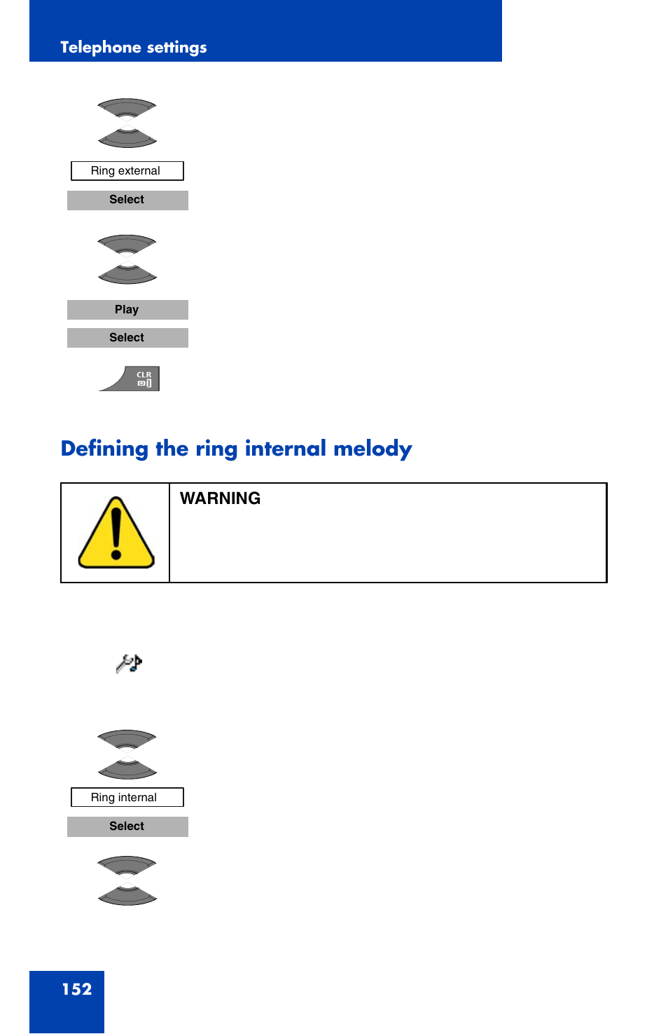 Defining the ring internal melody | Nortel Networks Nortel 4070 User Manual | Page 152 / 212