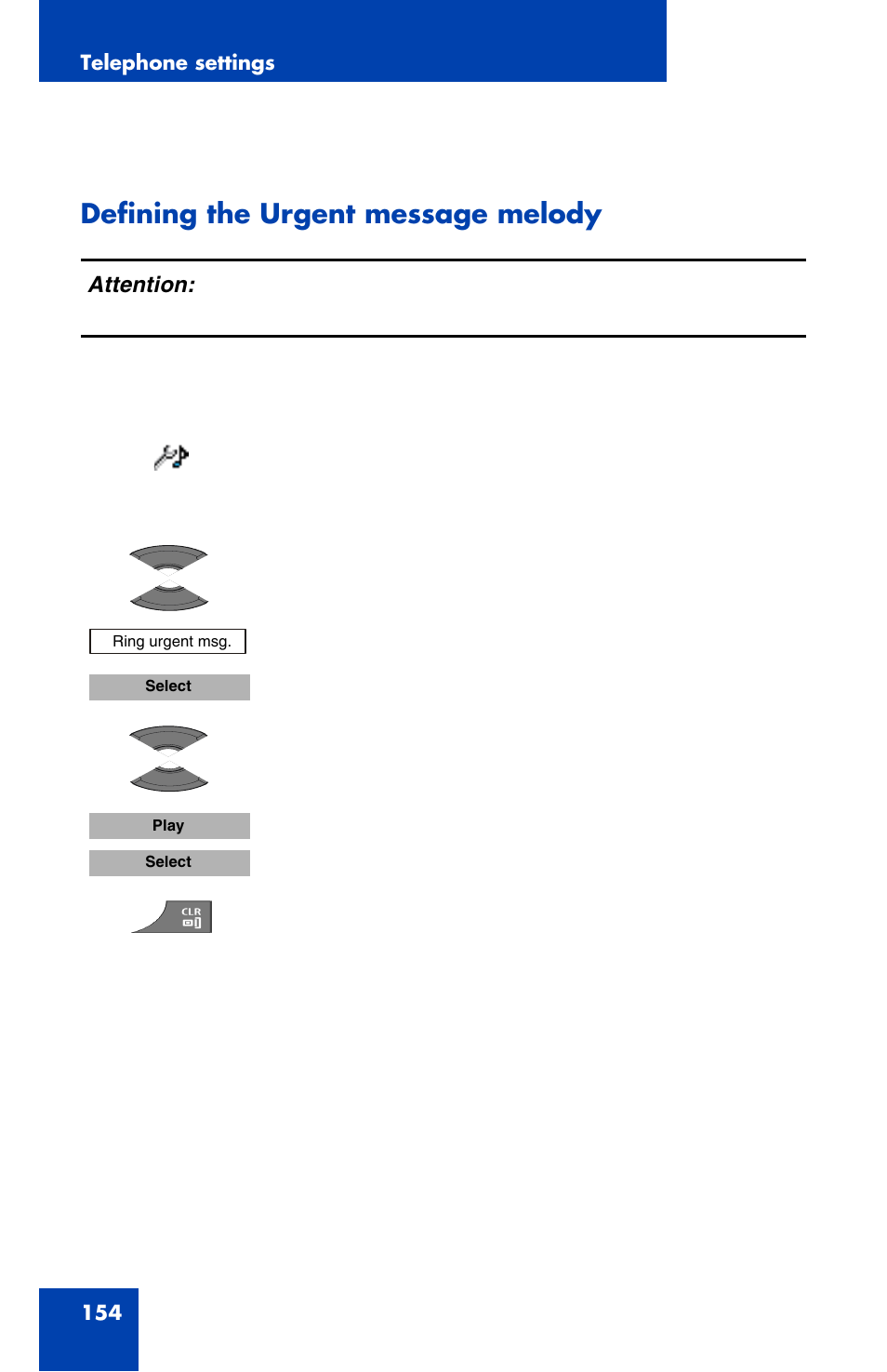 Defining the urgent message melody | Nortel Networks Nortel 4070 User Manual | Page 154 / 212