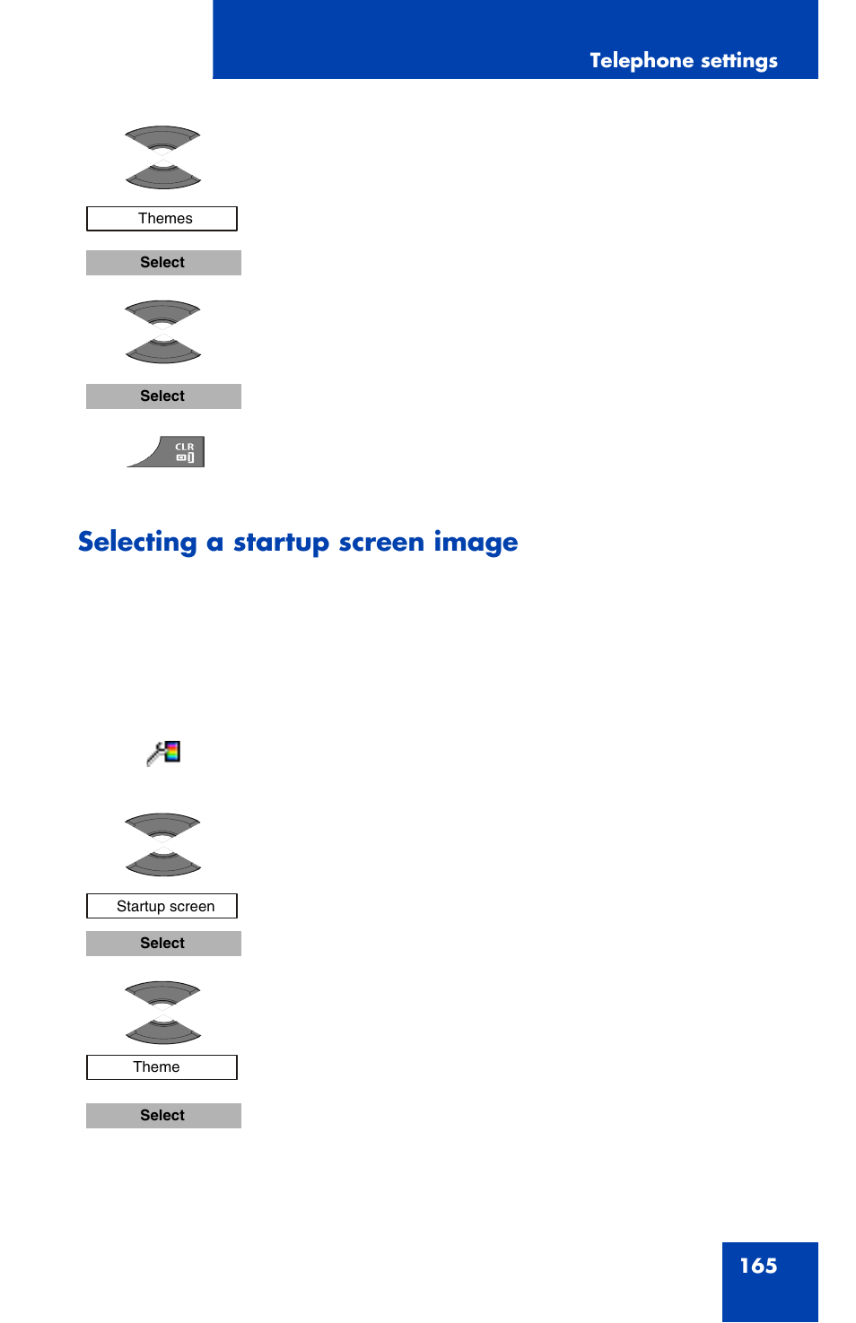 Selecting a startup screen image | Nortel Networks Nortel 4070 User Manual | Page 165 / 212