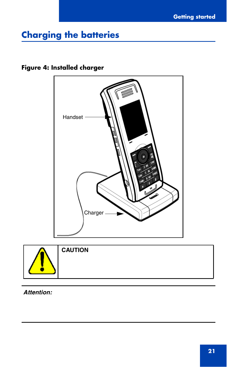 Charging the batteries | Nortel Networks Nortel 4070 User Manual | Page 21 / 212