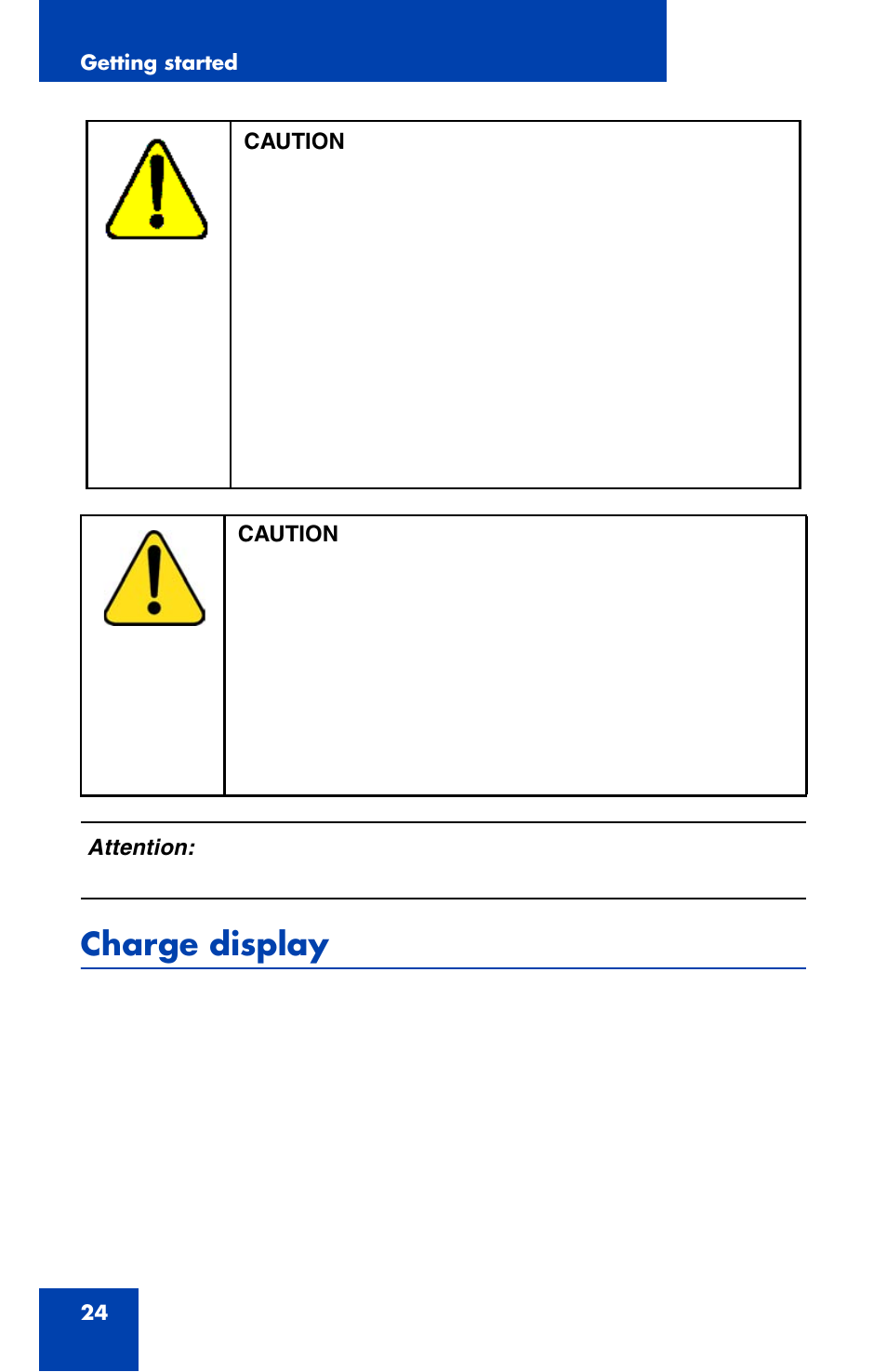 Charge display | Nortel Networks Nortel 4070 User Manual | Page 24 / 212