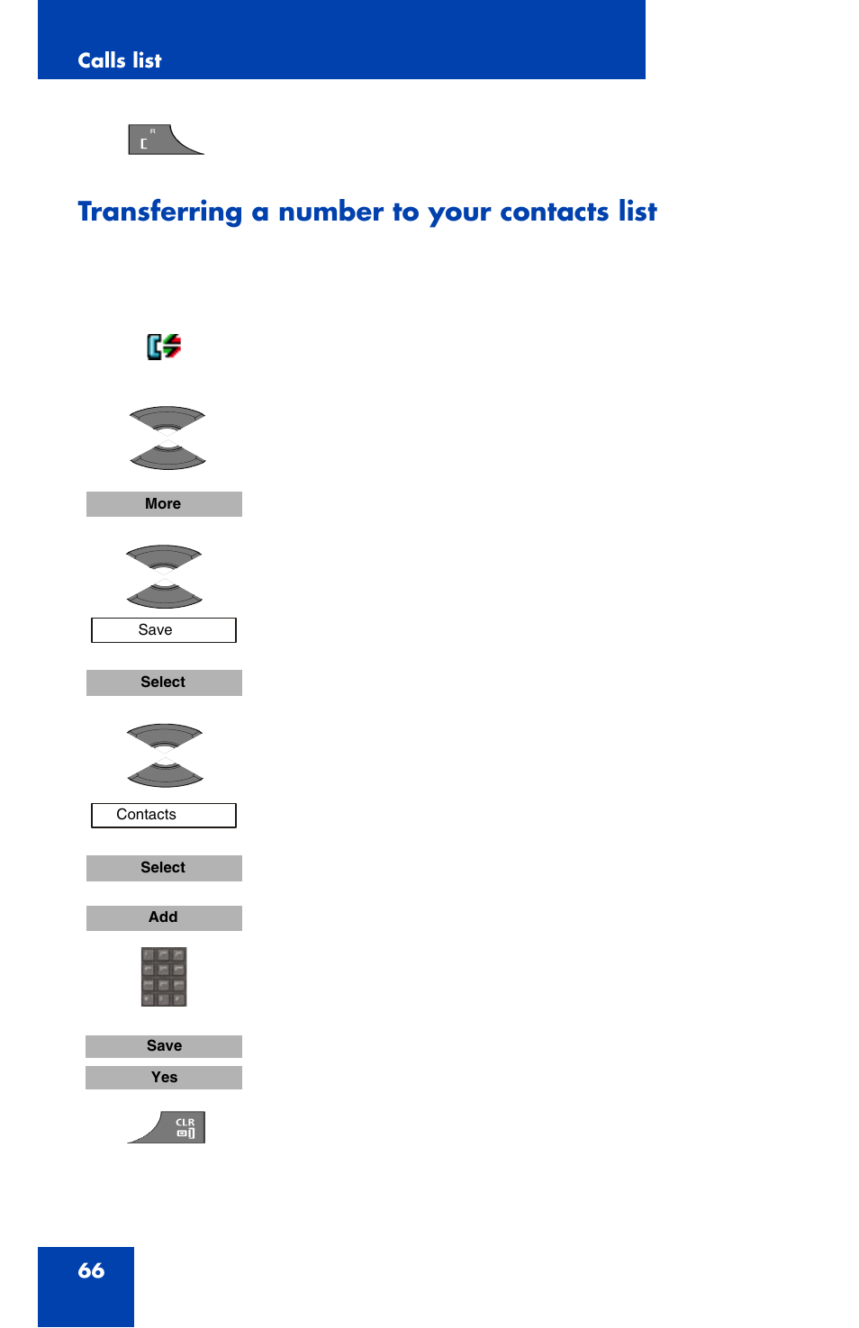 Transferring a number to your contacts list | Nortel Networks Nortel 4070 User Manual | Page 66 / 212