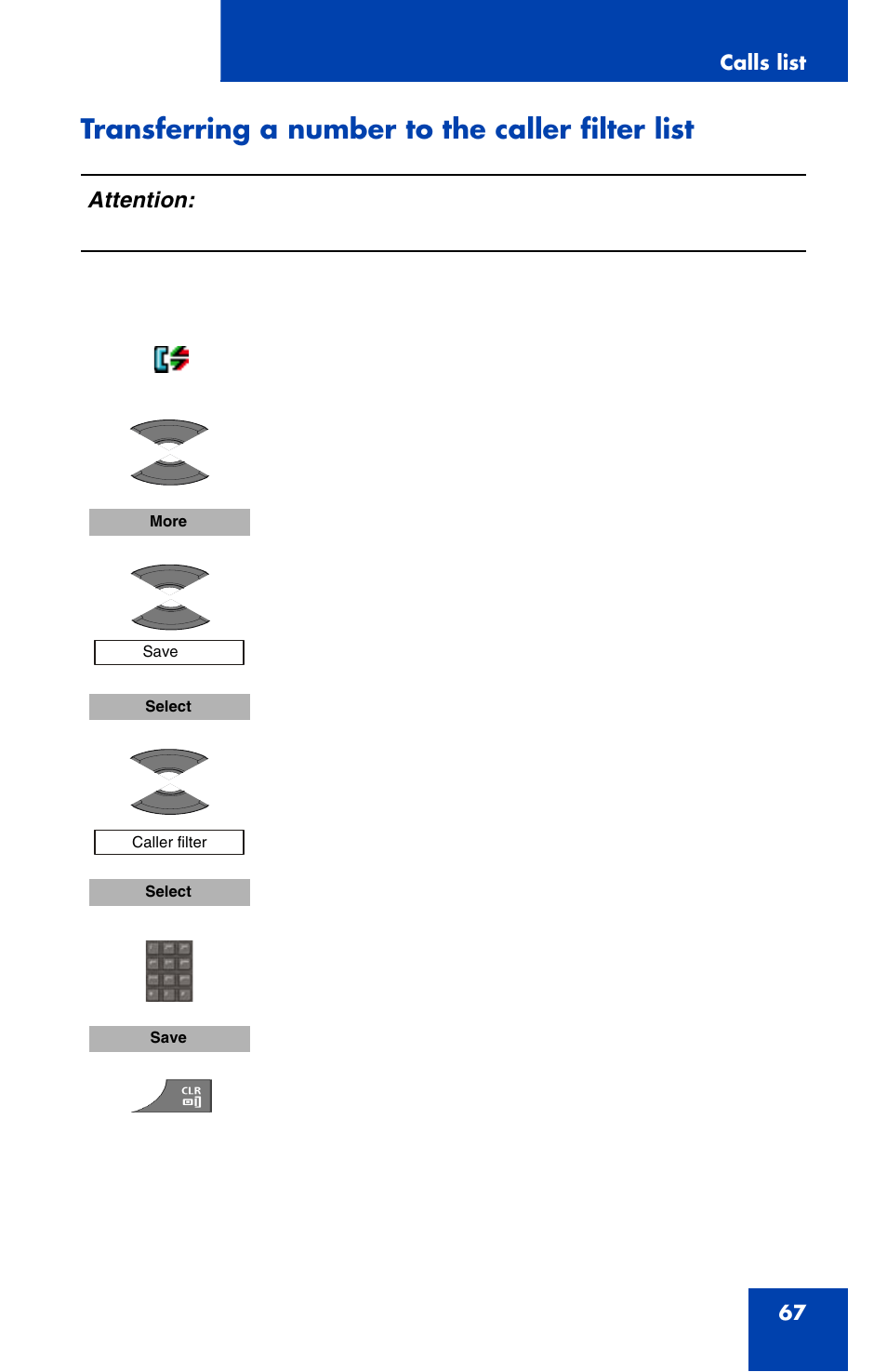 Transferring a number to the caller filter list | Nortel Networks Nortel 4070 User Manual | Page 67 / 212