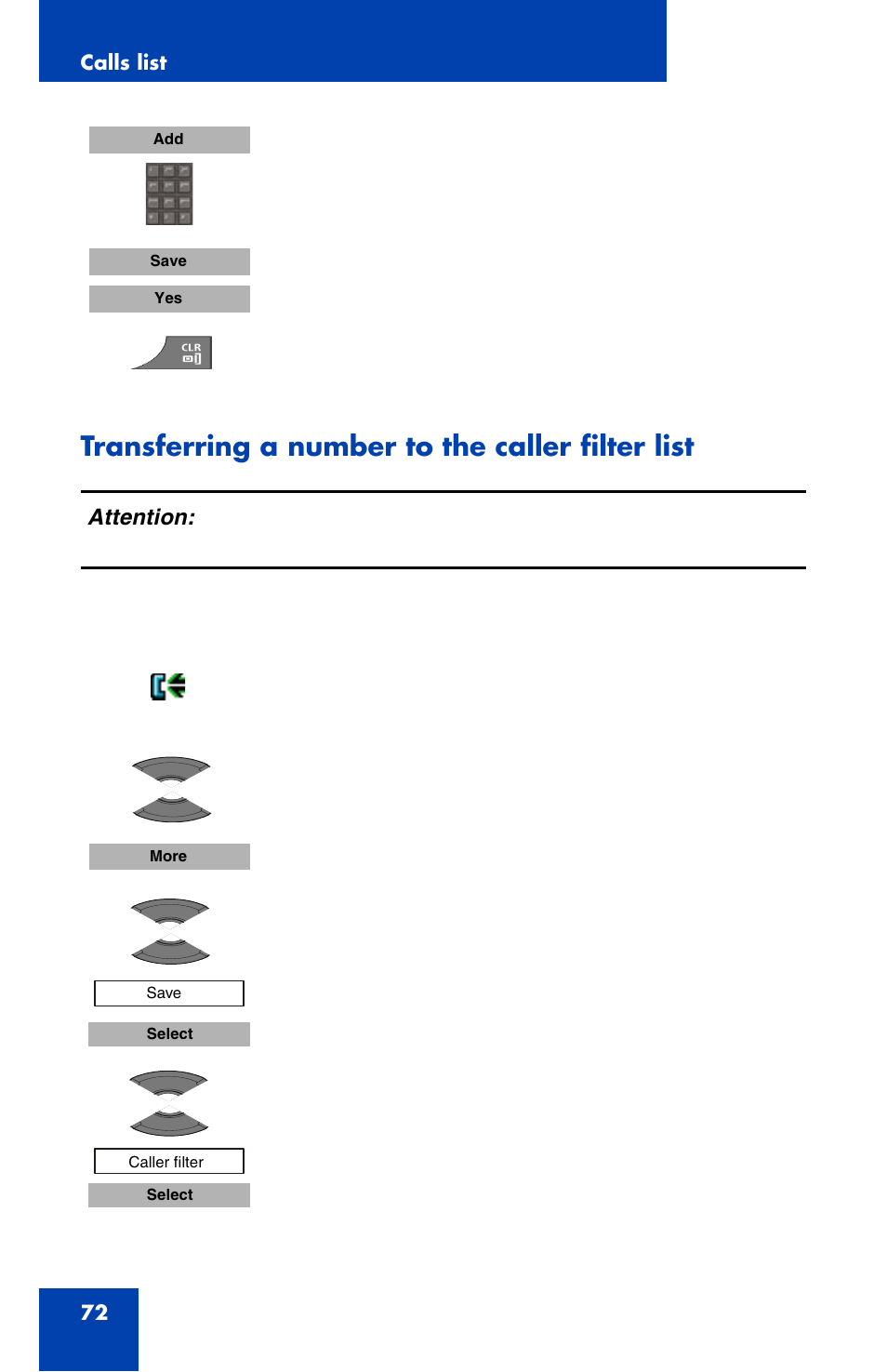 Transferring a number to the caller filter list | Nortel Networks Nortel 4070 User Manual | Page 72 / 212