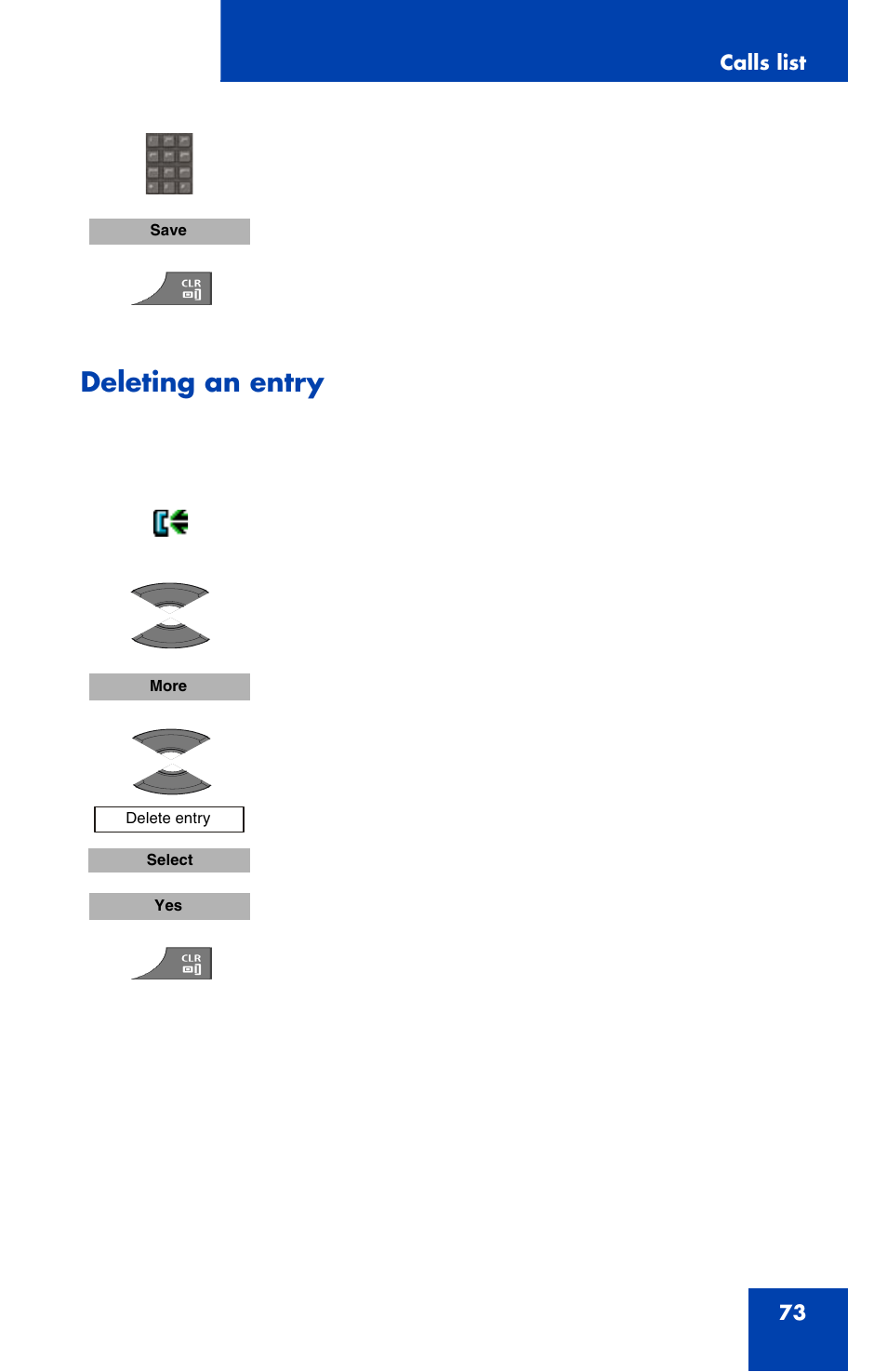 Deleting an entry | Nortel Networks Nortel 4070 User Manual | Page 73 / 212