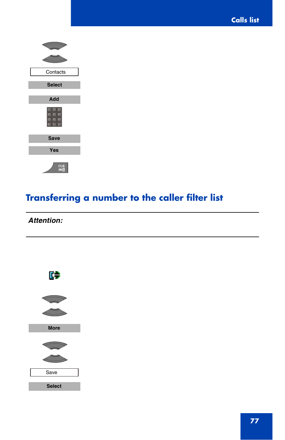 Transferring a number to the caller filter list | Nortel Networks Nortel 4070 User Manual | Page 77 / 212