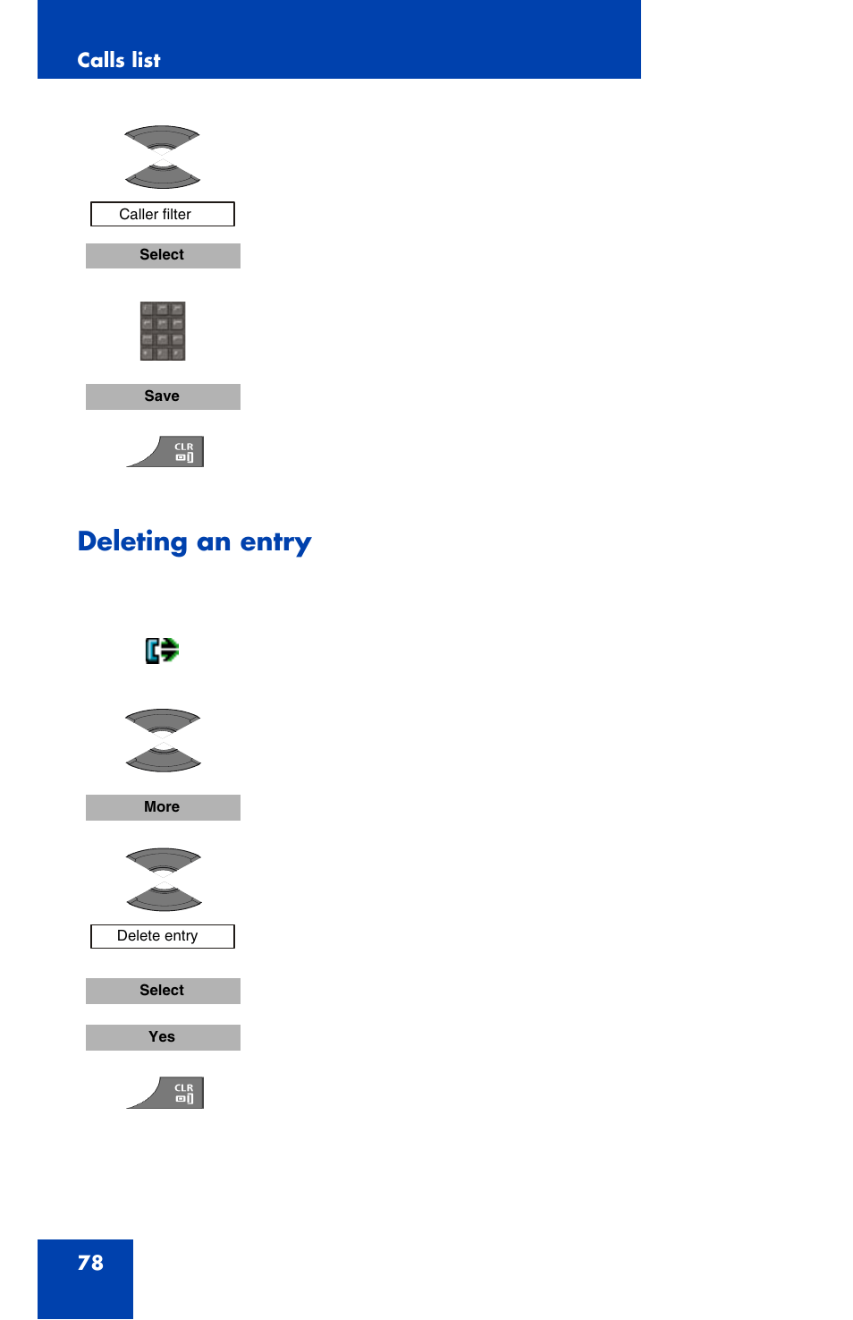 Deleting an entry | Nortel Networks Nortel 4070 User Manual | Page 78 / 212