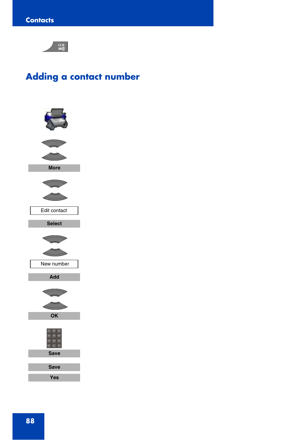 Adding a contact number | Nortel Networks Nortel 4070 User Manual | Page 88 / 212