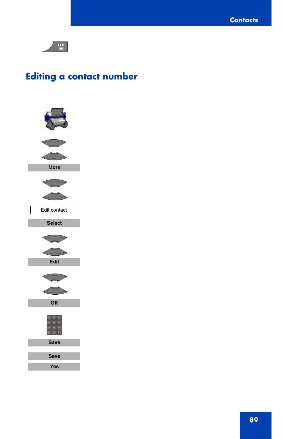 Editing a contact number | Nortel Networks Nortel 4070 User Manual | Page 89 / 212