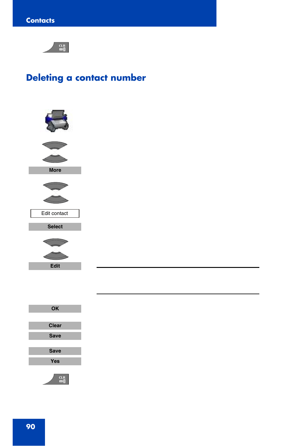 Deleting a contact number | Nortel Networks Nortel 4070 User Manual | Page 90 / 212