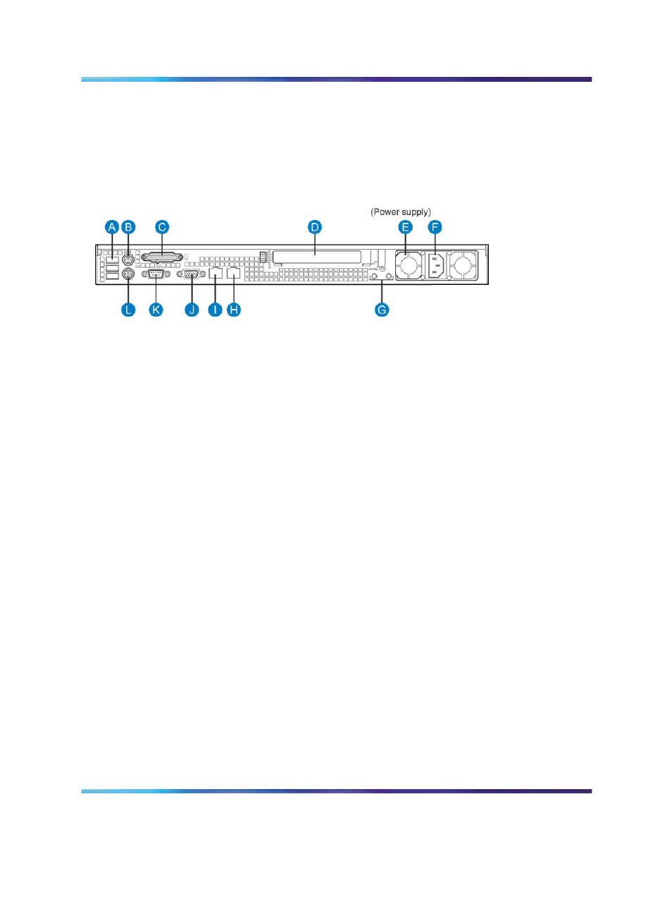 Connecting the server to power, Figure 12 rear panel, Connecting the server to | Figure 12 | Nortel Networks Server 600r User Manual | Page 40 / 52